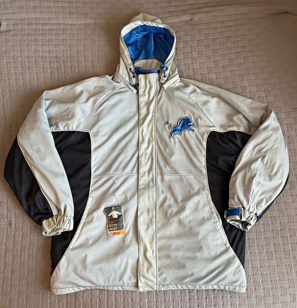 RARE Vintage Detroit Lions 6-in-1 System Jacket G-III W/ Original 6-in-1 Tag, XL